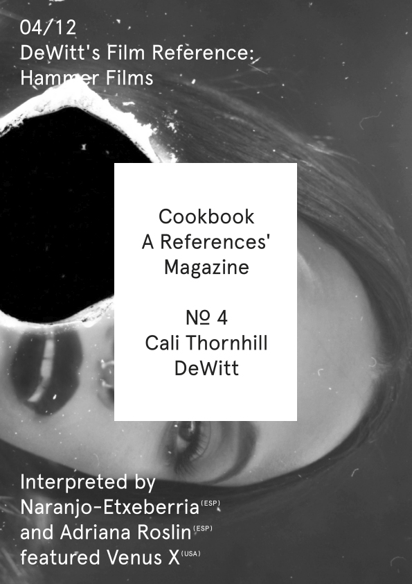 Cookbook. A References' Magazine. No 4 Cali Thornhill Dewitt. Fascicle 04/12 Cover + Sticker