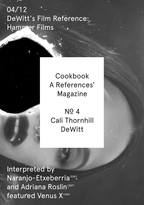 Cookbook. A References' Magazine. No 4 Cali Thornhill Dewitt. Fascicle 04/12 Cover + Sticker