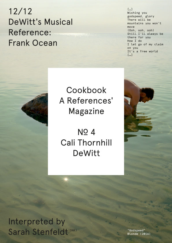 Cookbook. A References' Magazine. No 4 Cali Thornhill Dewitt. Fascicle 12/12 Cover